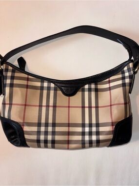 Burberry Haymarket Check baguette shoulder bag